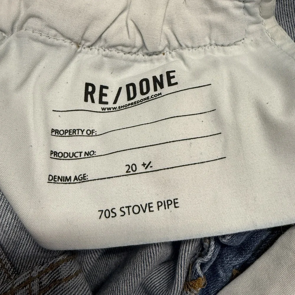 Re/done Jeans‎ Womens Straight High Rise 70s Stove Pipe 32 x 27 Ankle Button Fly